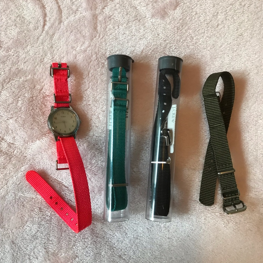 JCrew Women’s wristwatch with 4 different straps!